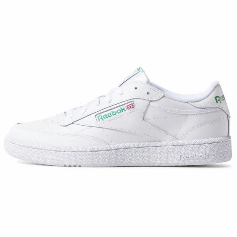 Tenisi Reebok Club C 85 Dama Albi/Verzi Romania NK6928YU